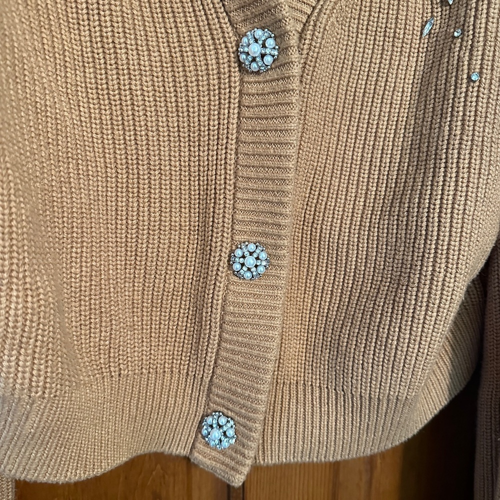 Self-Portrait Diamante Embellished Rib Knit Cardigan XL - Picture 10 of 14